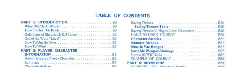 Table of contents template for word